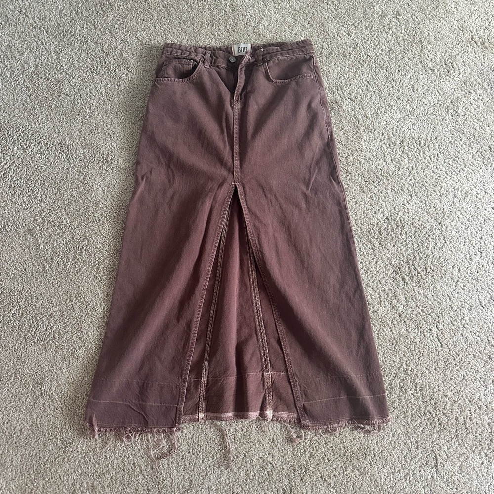 Purple, BDG, denim textured skirt